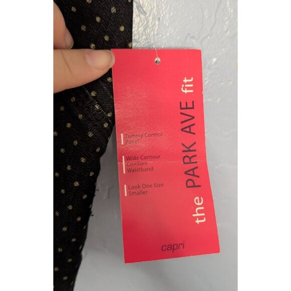 2 Westbound Woman The Park Ave Fit Capri Pants 20W Khaki Tummy Control polka dot - Picture 14 of 16